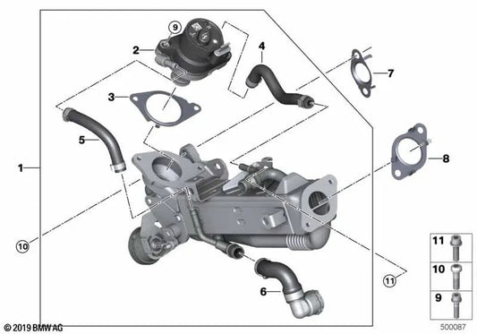 Manguera de Refrigerante de Adelanto para BMW X5 G05 (OEM 11718580450). Original BMW