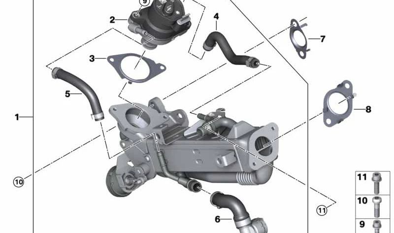 Módulo de Recirculación de Gases de Escape para BMW X5 G05 (OEM 11717102263). Original BMW