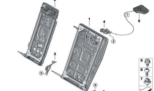 Rodamiento medio derecho para BMW Serie 3 G20, G21, G80, G81, Serie 4 G22, G82 (OEM 52207399244). Original BMW.