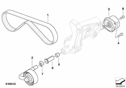 Correa poli V para BMW E46, E65, E83, E53 (OEM 64557786705). Original BMW