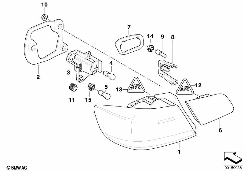 Soporte de lámpara para faro trasero lateral izquierdo para BMW Serie 3 E93 (OEM 63217178383). Original BMW