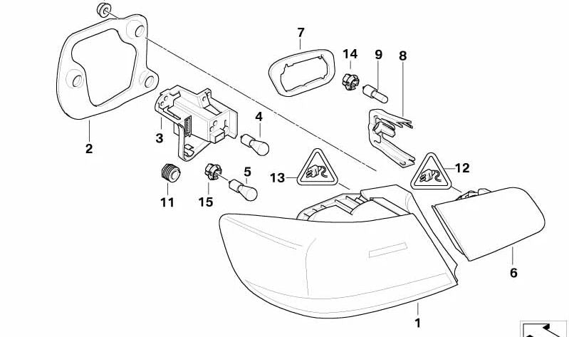 Luz trasera para portón trasero izquierda para BMW Serie 3 E92 (OEM 63217162299). Original BMW