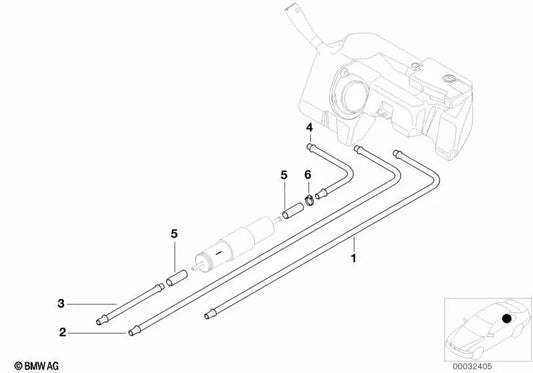 Fuel return line for various BMW models/series (OEM 16121184467). Original BMW.