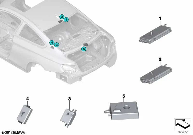 AM/FM Antenna Amplifier for BMW F22, F87, F30, F34, F80, F32, F36, F82 (OEM 65209231179). Genuine BMW