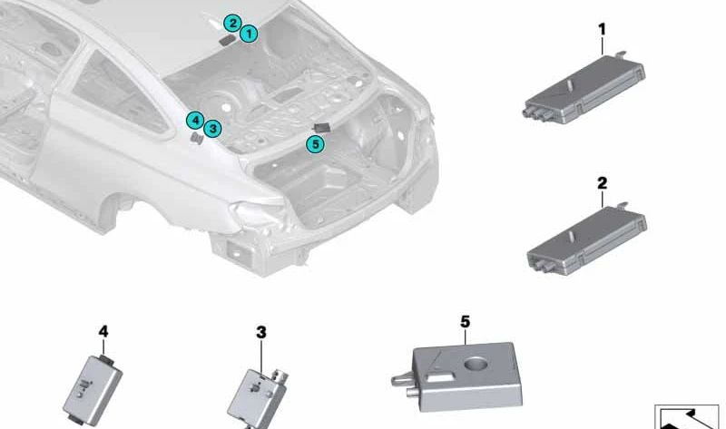 Filtro supressor de interferência OEM 65209231442 para BMW F52, F22, F87, F30, F34, F35, F80, F32, F36, F82. BMW originais.