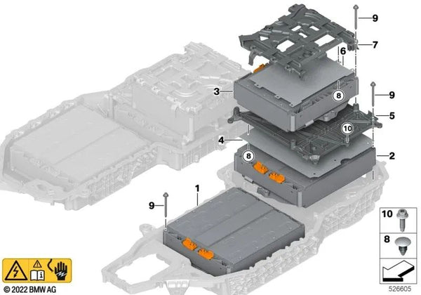 Kanal de cables para batería de alto voltaje para BMW X5 G05N, XM G09 (OEM 61278837311). Original BMW.