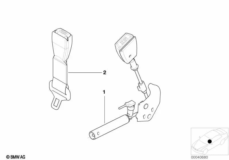 Lower belt with tensioner right for BMW E39, E38 (OEM 72118261086). Original BMW.