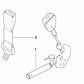 Correa inferior con tensor de cinturón derecho para BMW Serie 5 E39, Serie 7 E38 (OEM 72118257798). Original BMW.