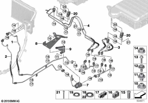 Tubo de Distribución de Succión para BMW G05 (OEM 64536995413). Original BMW.