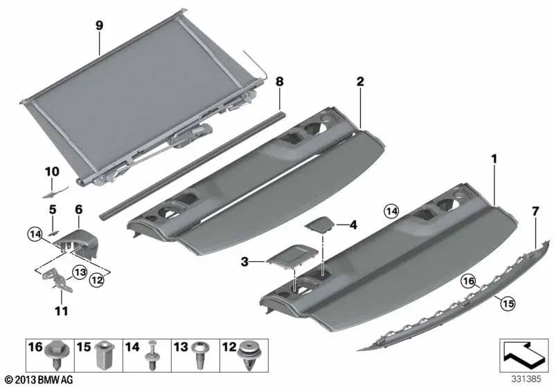 Tapa izquierda para BMW Serie 3 F30, F35, F80 Serie 4 F32, F82 (OEM 51467286065). Original BMW