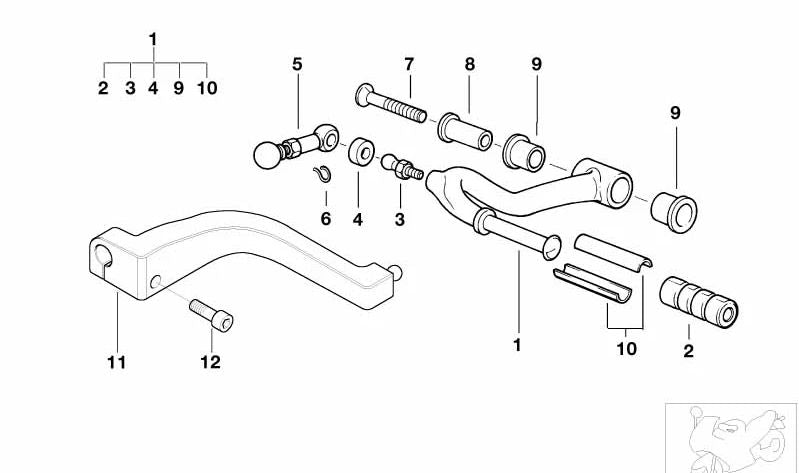 Safety support for BMW E30, E36 3 Series, E34 5 Series (OEM 07119987611). Genuine BMW