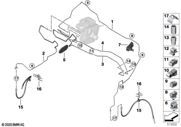 Conector para BMW Serie 3 F30, F31, Serie 4 F32, F33, Serie 5 F07, F10, F11, Serie 6 F06, F12, F13, Serie 7 F01, F02, Serie 8 F91, F92, F93, i I12, I15, X5 F95, G05, G18, X6 F96, G06, X7 G07, XM G09 (OEM 34326868934). Original BMW