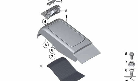 Tapón cierre consola trasera OEM 51169179829 para BMW F01, F02, F04. Original BMW