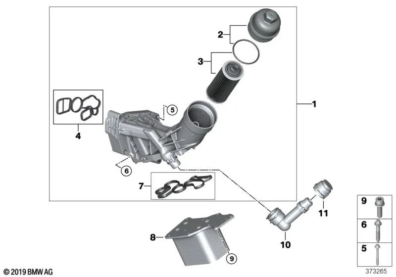 Pieza de conexión para BMW Serie 2 F22N, F23N, Serie 4 F36N, Serie 5 F10N, X3 F25, X5 F15 (OEM 17128573149). Original BMW.