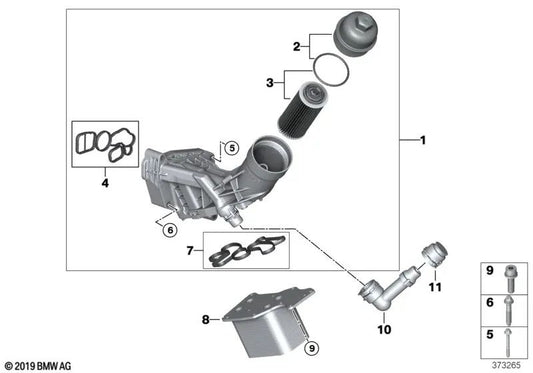 Pieza de conexión para BMW Serie 2 F22N, F23N, Serie 4 F36N, Serie 5 F10N, X3 F25, X5 F15 (OEM 17128573149). Original BMW.