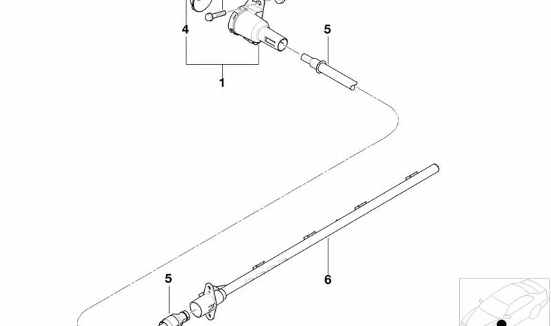 Guía de luz intermitente adicional izquierda para BMW E52 (OEM 63138386049). Original BMW