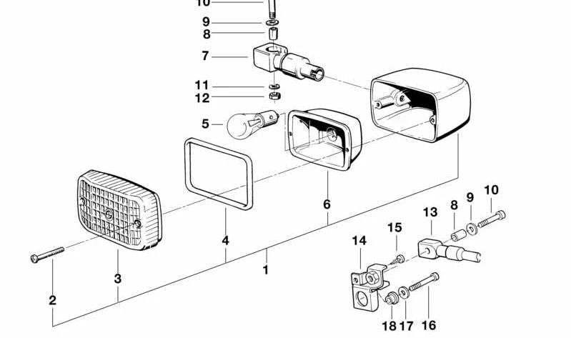 Soporte trasero para BMW (OEM 63231244020). Original BMW