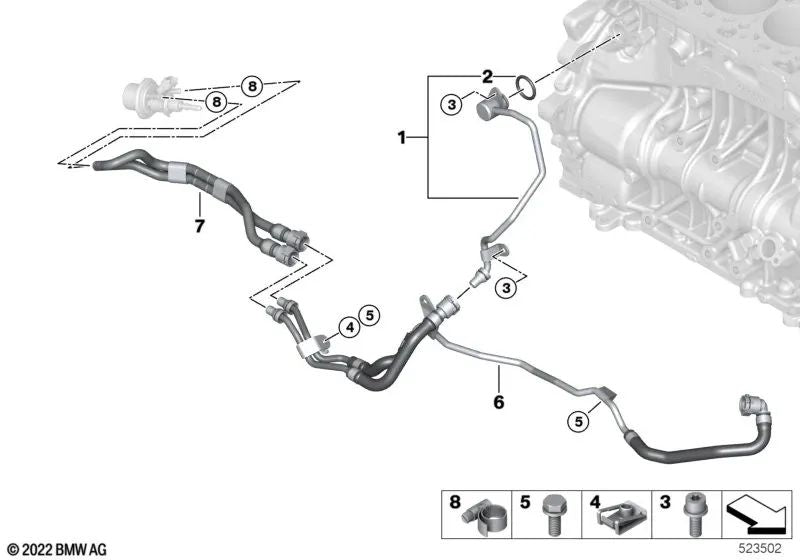 Conducción del Cárter del Cilindro para BMW Serie 1 F20N, F21N, Serie 2 F22N, F23N, Serie 3 F30N, F31N, F34N, Serie 4 F32N, F33N, F36N, Serie 5 F10N, F11N, X5 F15 (OEM 11538579226). Original BMW