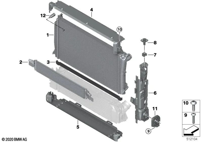 Cubierta superior para BMW Serie 2 G42, Serie 3 G20, G21, G28, Serie 4 G22, G23, G26 (OEM 17118666835). Original BMW