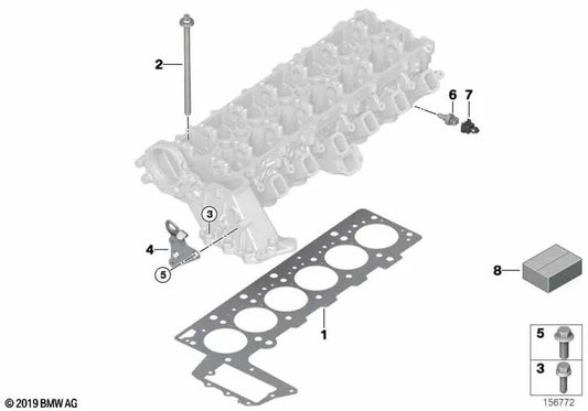 Asbestfreie Zylinderkopfdichtung für BMW E46, E60, E61, E65, E83, E53 (OEM 11127788587). Original BMW.