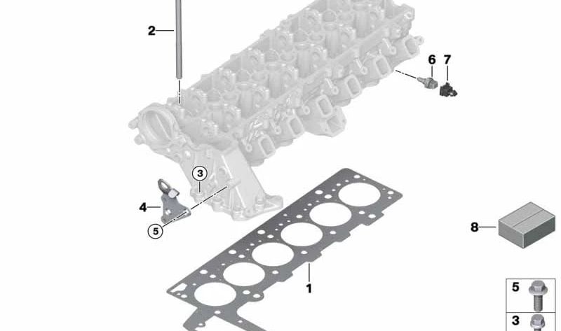 Juego de tornillos para culata OEM 11127798532 para BMW E90, E91, E92, E93, E60, E61, E63, E64, E65, E66, E83, E70, E71. Original BMW.