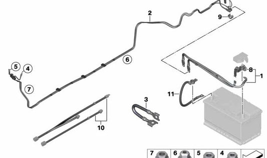 B+ Reparaturkabel für BMW 3 F30 -Serie, F31, F34, F35, F80, 4 F32, F33, F36, F82, F83 (OEM 611293335598). Original BMW