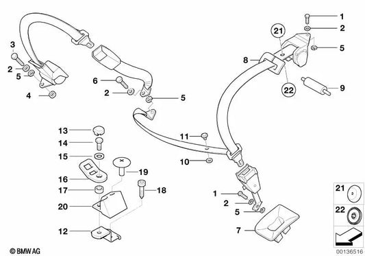 Embellecedor derecho para BMW Serie 7 E38 (OEM 72118174332). Original BMW