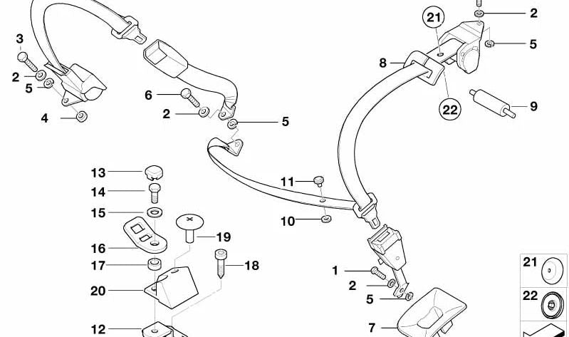 Soporte para sillita infantil OEM 72147014812 para BMW E39, E38. Original BMW.