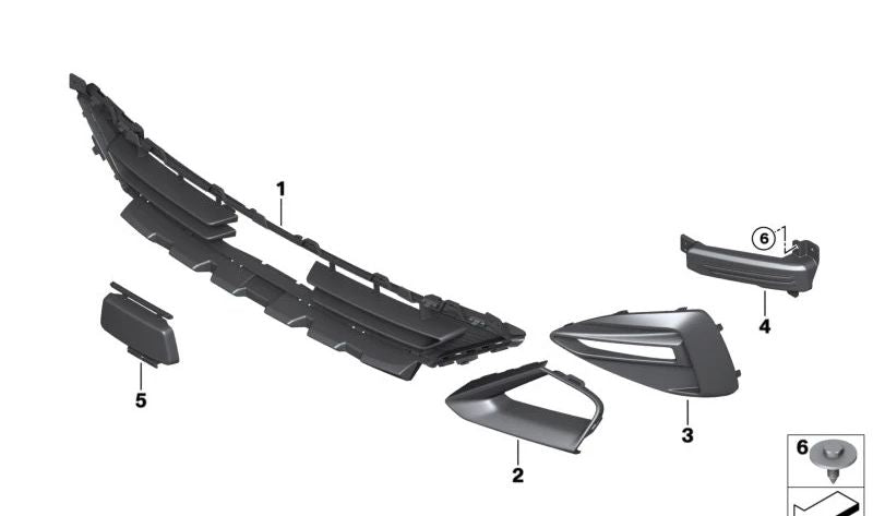 OEM 5117474647 Grade lateral esquerda para BMW F44. BMW original.