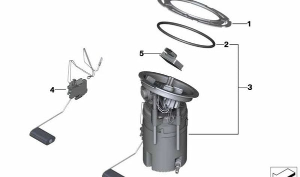 Unidad de alimentación con sensor de nivel derecho para BMW X3 F25 (OEM 16117314805). Original BMW