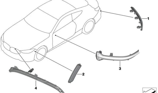 Reflector de luz lateral izquierda para BMW F91, F92, F93 (OEM 63148077369). Original BMW