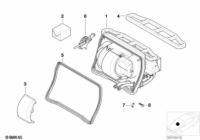 Posición de la mariposa del cambio para BMW Serie 3 E46 (OEM 64118372777). Original BMW.