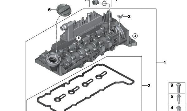 Juego de juntas de tapa de culata para BMW F70, U06, G60, G61, U11, U10, G45, MINI U25 (OEM 11127926314). Original BMW