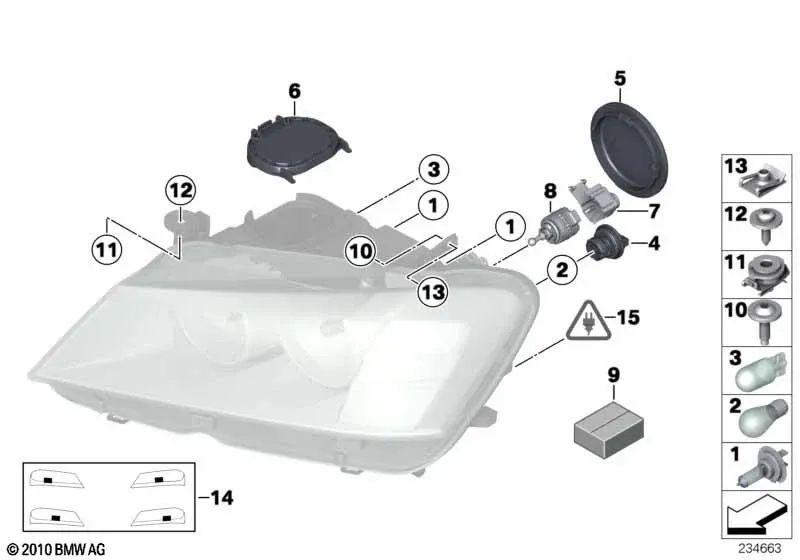 Headlight protection film set for BMW F25 (OEM 63120038630). Original BMW