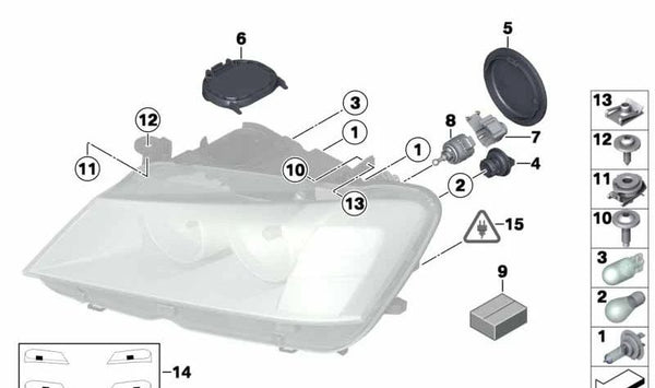 Juego de Films Protectores para Faros para BMW F25 (OEM 63120038629). Original BMW