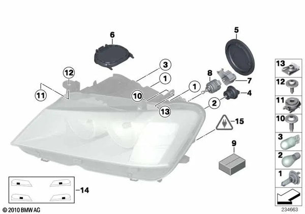 Juego de láminas protectoras para faros para BMW F25 (OEM 63120038630). Original BMW