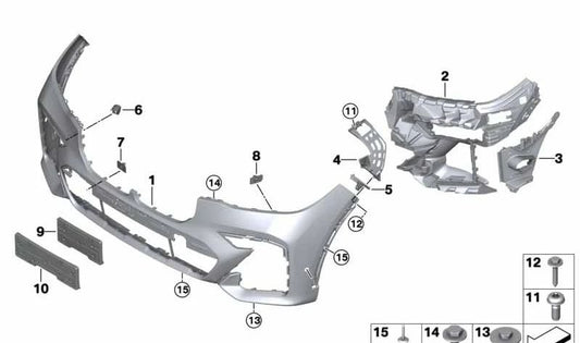 Soporte de matrícula delantero OEM 51118069977 para BMW G07. Original BMW.