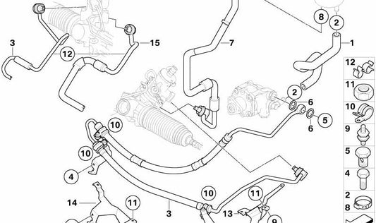 Tubo de retorno para BMW X3 E83N (OEM 32413450549). Original BMW.