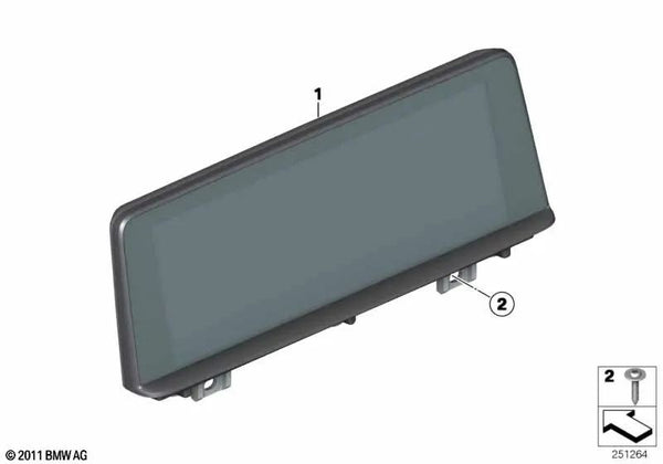 Pantalla Central de Información para BMW X1 F48, F49 (OEM 65509387451). Original BMW