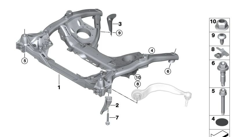 Left Shock Lever for BMW 5 Series F90, G30, G38, 6 Series G32, 7 Series G11, G12, 8 Series F91, G14, G15 (OEM 31126863103). Original BMW