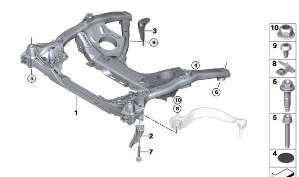 Palanca de choque izquierda para BMW Serie 5 F90, G30, G38, Serie 6 G32, Serie 7 G11, G12, Serie 8 F91, G14, G15 (OEM 31126863103). Original BMW