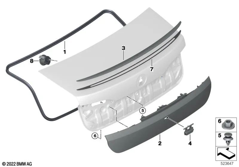 Tapón del interruptor imprimado para BMW Serie 7 G70 (OEM 51135A342D9). Original BMW.