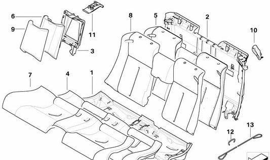 Reposabrazos de cuero OEM 52207903244 para BMW E63, E64. Original BMW.