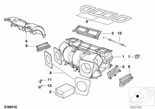 Cable Bowden para descongelar para BMW E39, E53 (OEM 64118382319). Original BMW