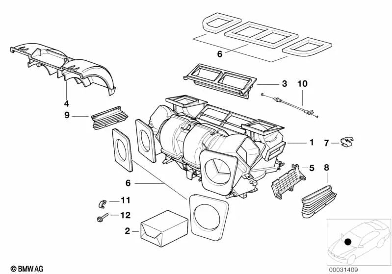 Cable de Ventilación Bowden para BMW Serie 5 E39, X5 E53 (OEM 64118382311). Original BMW