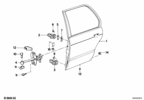 Bisagra desmontable izquierda para BMW Serie 3 E30 (OEM 41521911967). Original BMW