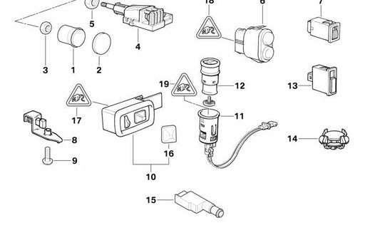 Interruttore di regolazione dell'altezza della luce per diversi modelli/serie BMW (OEM 61318363640). BMW originale.