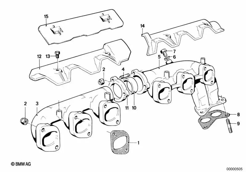 Junta libre de amianto para BMW E21, E12, E28, E24, E23 (OEM 18111245500). Original BMW