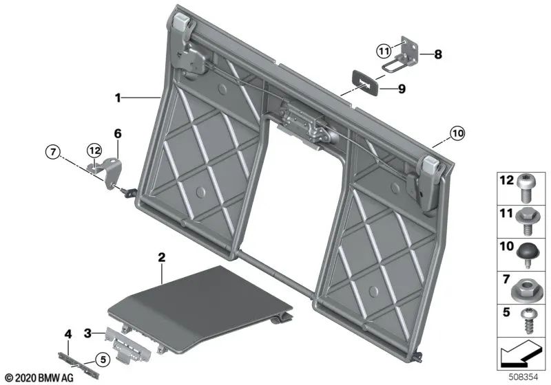 Filler support piece for BMW E93, E93N, F33, F33N, F83, F83N (OEM 52209113321). Original BMW