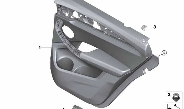 Revestimiento de puerta trasera izquierda para BMW G02 (OEM 51428093485). Original BMW